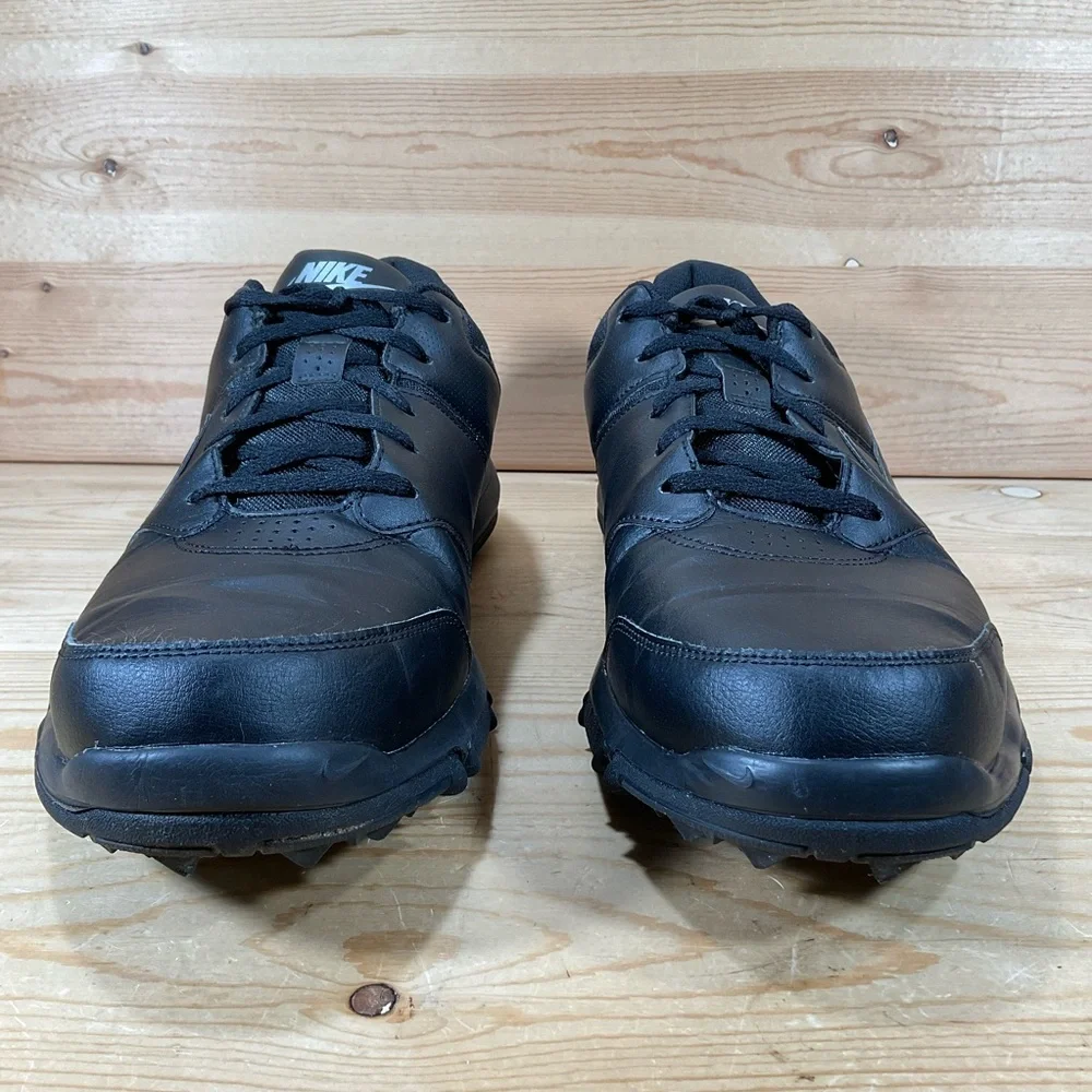Nike Durasport 4 Golf Shoes Men's 13 Black Metallic Silver Leather 844550 001